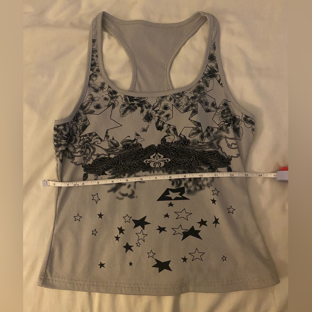 Grunge Grey Racerback Tank Top